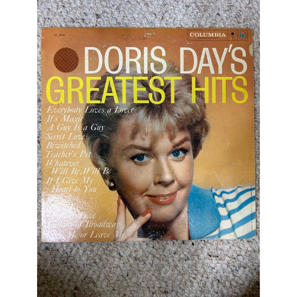 Doris Day Greatest Hits Vinyl LP Columbia CL 1210 6-Eye Mono 1958 Que Sera Sera